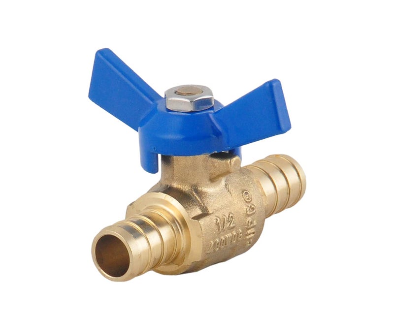LD 1/2" PEX Brass Ball Valve, LF Brass PEX Shut off Ball Valve with Red & Blue T Handle , Pex Barb Water Valve with cUPC Certified for Cold and Hot water -LD Brand(2-Pack) - Image 3