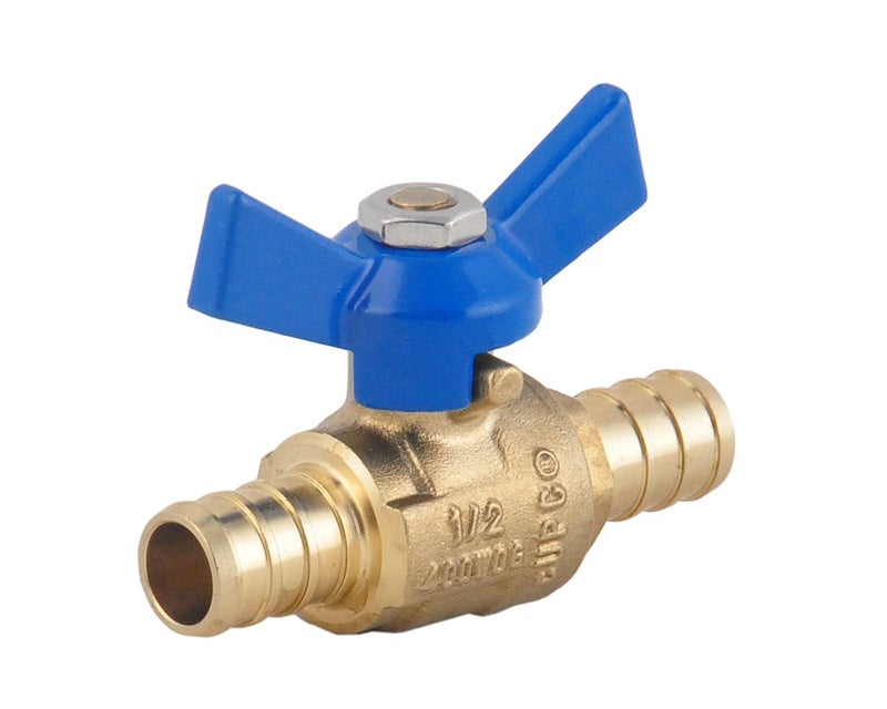 LD 1/2" PEX Brass Ball Valve, LF Brass PEX Shut off Ball Valve with Red & Blue T Handle , Pex Barb Water Valve with cUPC Certified for Cold and Hot water -LD Brand(2-Pack) - Image 2
