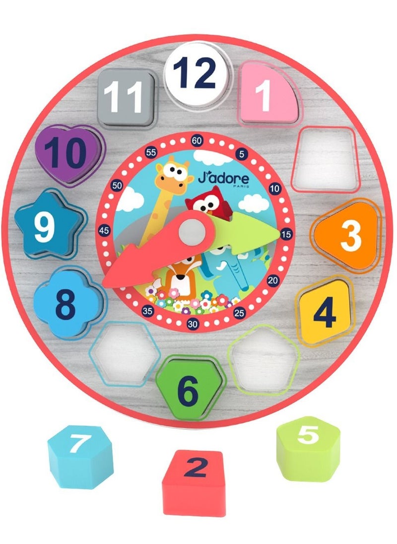 J'Adore - Wooden Activity Centre Triangle Toys Alphabet Blocks Abacus Clock Activity Cube for Toddlers 5 in 1 Activity Toys for Babies Montessori Learning-Wooden Toys for Kids - Image 1