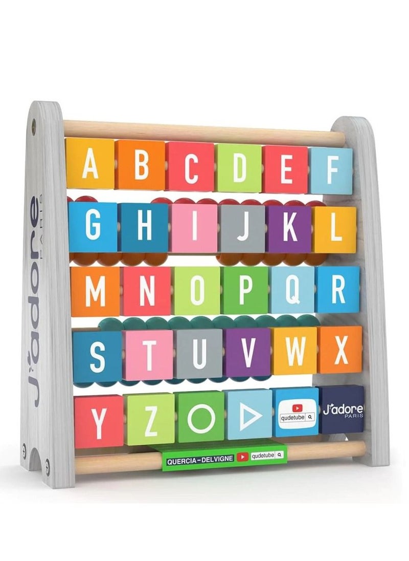 J'Adore - Wooden Activity Centre Triangle Toys Alphabet Blocks Abacus Clock Activity Cube for Toddlers 5 in 1 Activity Toys for Babies Montessori Learning-Wooden Toys for Kids - Image 1