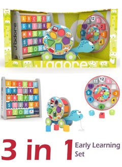 Wooden Activity Centre Triangle Toys Alphabet Blocks Abacus Clock Activity Cube for Toddlers 5 in 1 Activity Toys for Babies Montessori Learning-Wooden Toys for Kids