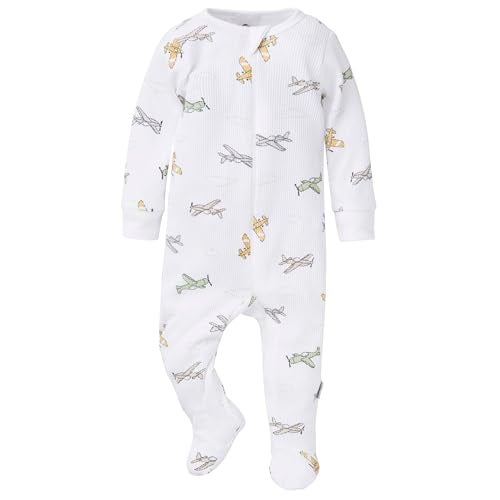 Gerber Baby Unisex 2Pack 2Way Zip Thermal Footed Sleep N Play Airplanes 69 Months - Image 3