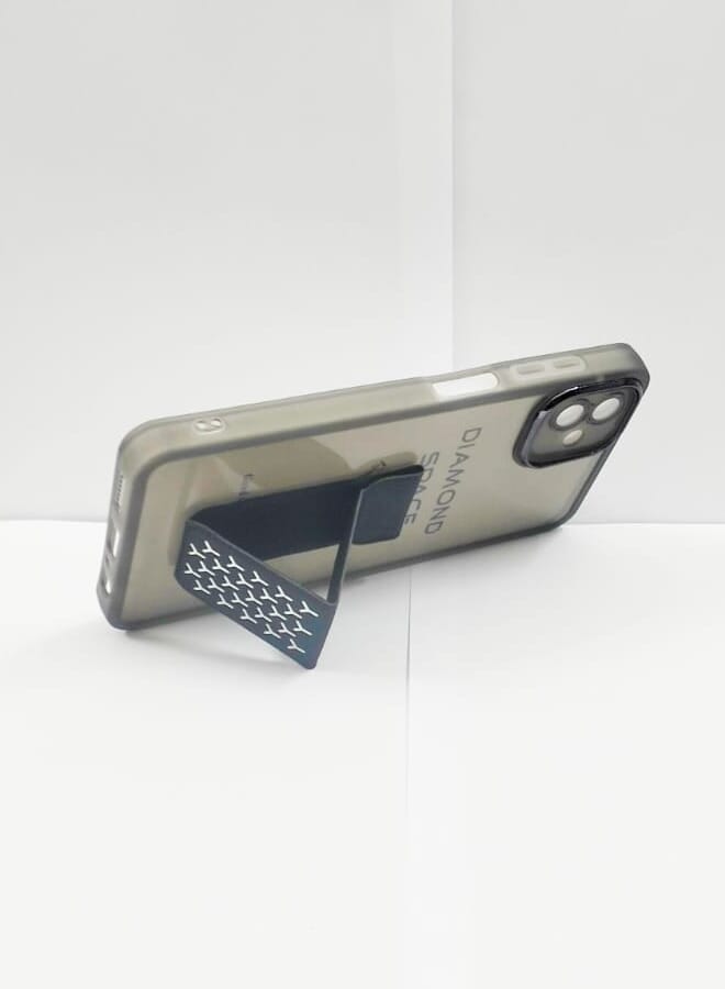 Case Cover With Magnetic Hand Grip For Samsung Galaxy A04E Clear/Black - Image 2
