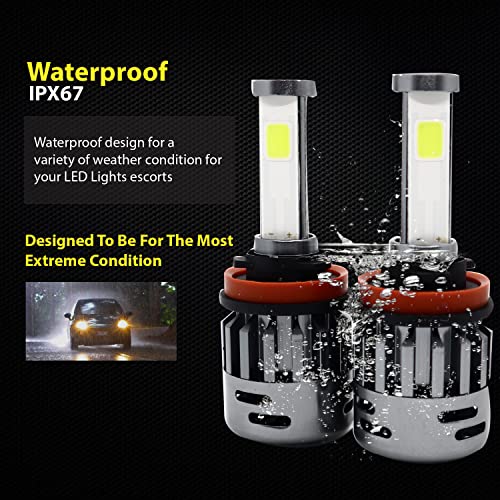 AUTOPOWERZ® H8/H9/H11/AC/DC High/Low 10000LM 6500K LED Automotive Headlight Bulbs Auto Conversion Driving Lamp (Cool White) (Pack 2)(TGH-H8-H9-H11) - Image 4