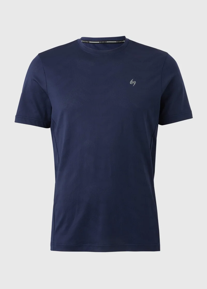 Matalan Souluxe Navy Jacquard T-Shirt
