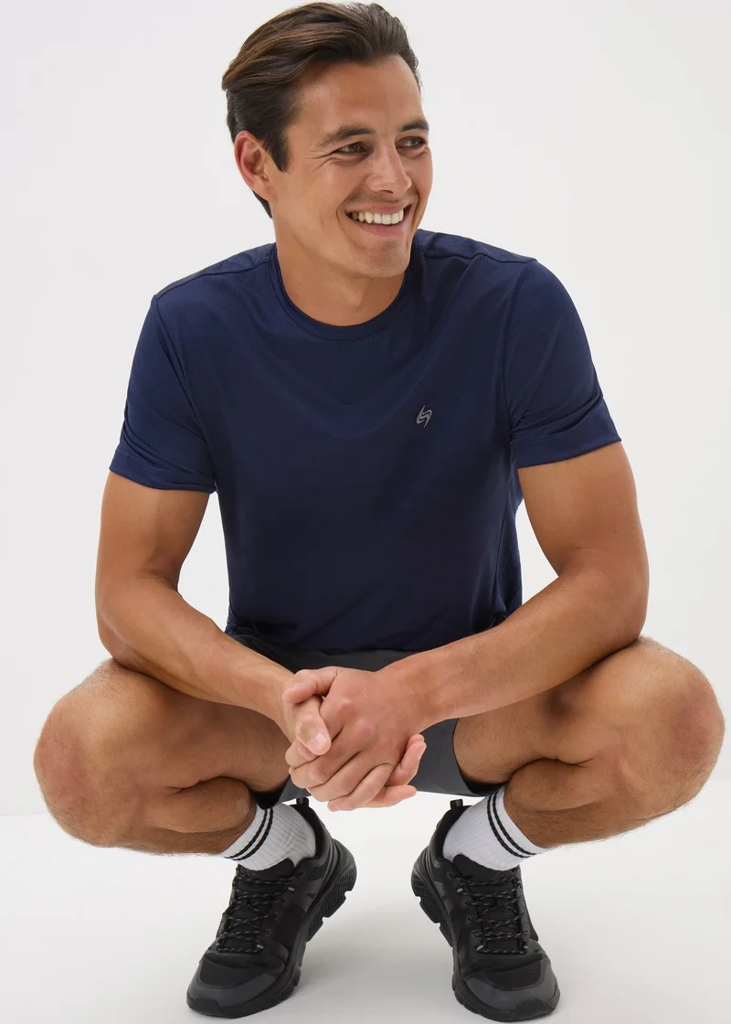 Matalan Souluxe Navy Jacquard T-Shirt