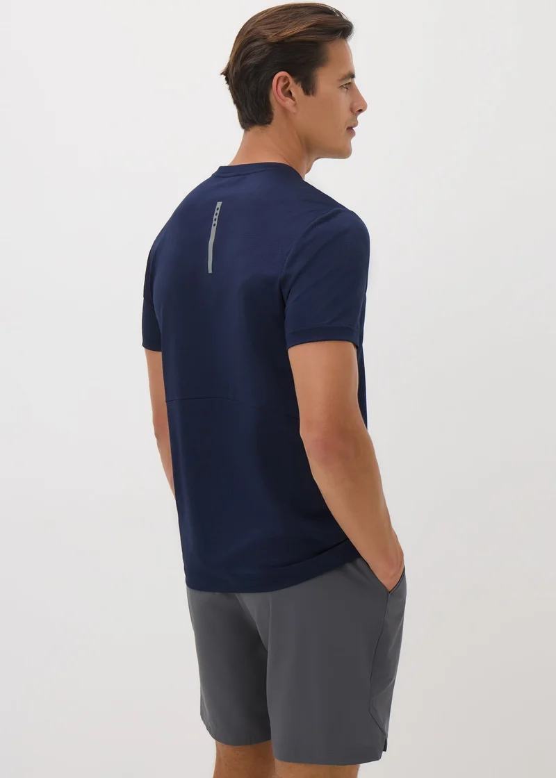 Matalan Souluxe Navy Jacquard T-Shirt