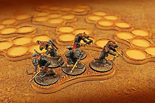 LITKO Horde Trays 25mm Circle Bases Movement Tray Movement Tray Compatible with Warhammer Age of Sigmar Bolt Action Flames of War Runewars War of The Rings 5Figure Horde Tray 8 Pack - Image 5