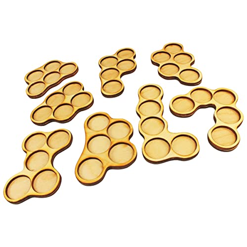 LITKO Horde Trays 25mm Circle Bases Movement Tray Movement Tray Compatible with Warhammer Age of Sigmar Bolt Action Flames of War Runewars War of The Rings 5Figure Horde Tray 8 Pack - Image 1