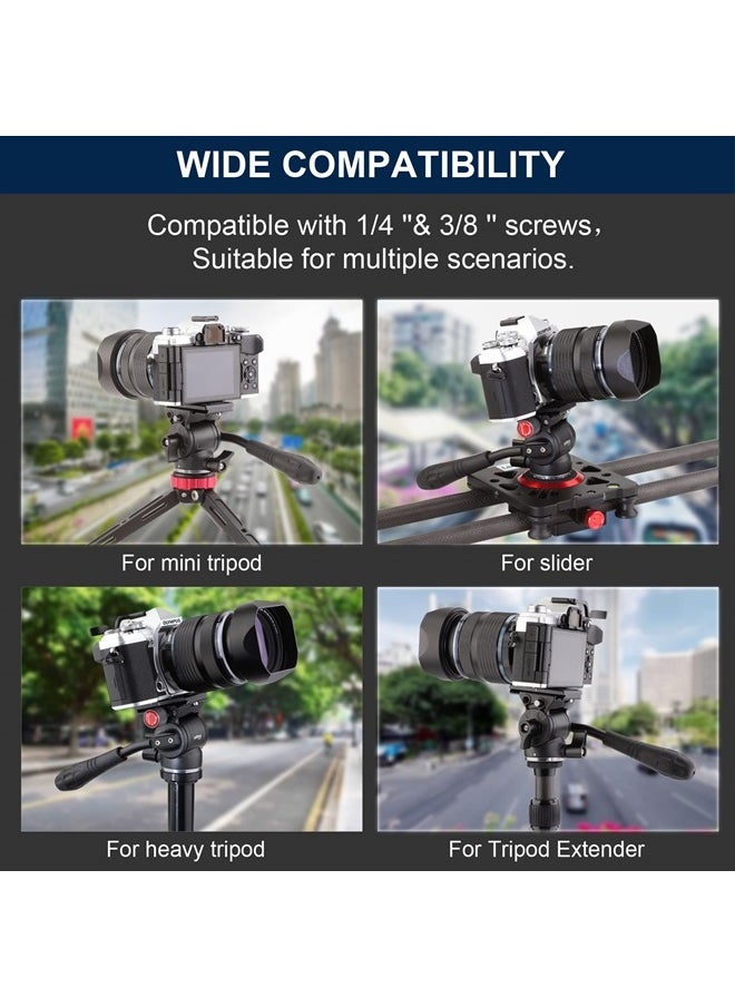 Leftfoto - LEFTFOTO Mini Tripod Fluid Head,2 Way Fluid Head with Arca System Quick Release Plate,for DSLR Cameras and Video Cameras - Image 1
