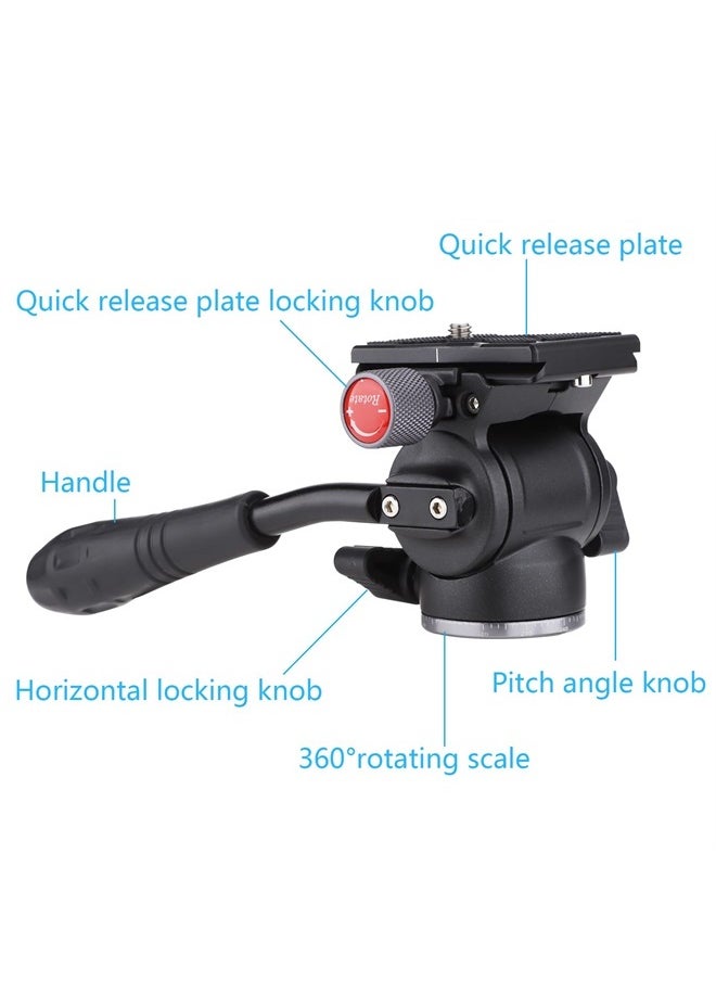 Leftfoto - LEFTFOTO Mini Tripod Fluid Head,2 Way Fluid Head with Arca System Quick Release Plate,for DSLR Cameras and Video Cameras - Image 1