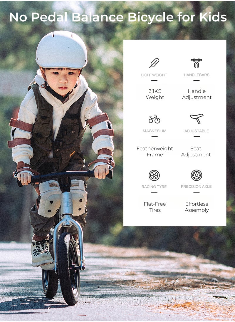BEIE - No Pedal Balance Bicycle for Kids 2 to 7 Years, Ultra Light Toddler Training Bike Includes Adjustable Padded Seat, Grips & Flat-Free Tires for Easy Learning - Image 1