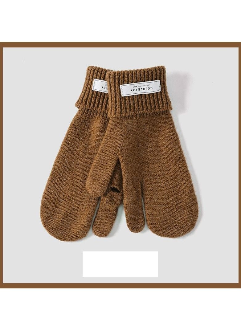 Golovejoy - Women's Warm Plush Windproof And Cold Proof Lovely Gloves - Image 1