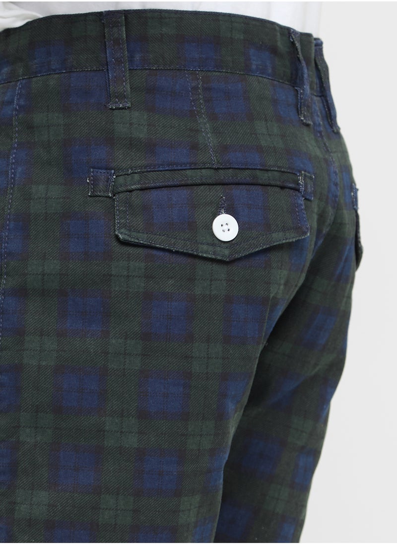 BRAVE SOUL Check Print Twill Shorts  - Image 5