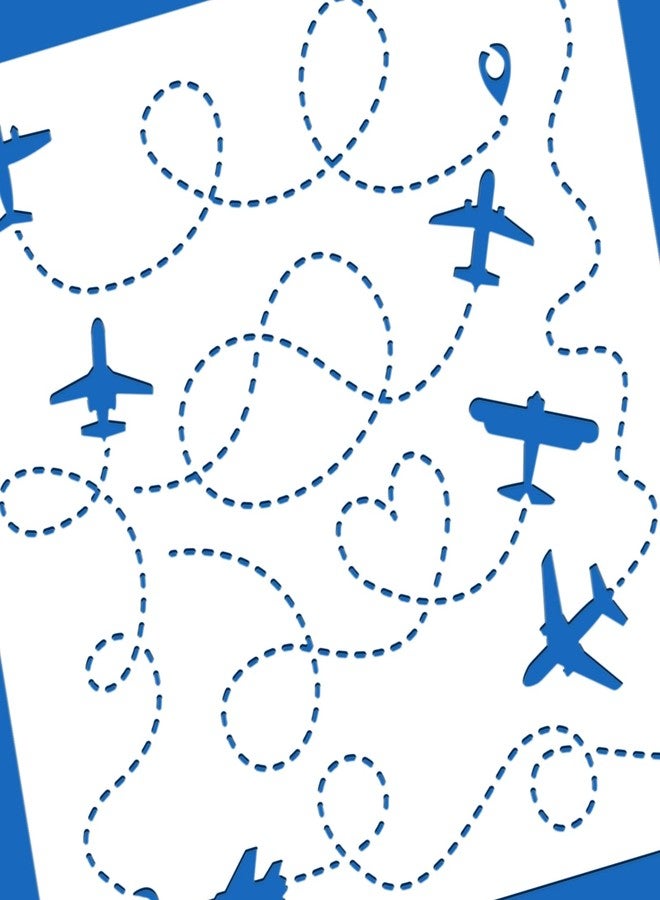 BENECREAT Reusable Plastic Stencils, Plane Airplane Flight Stencils Painting Template for DIY Walls Art Scrapbook Crafts Furniture, 12x12" - Image 3