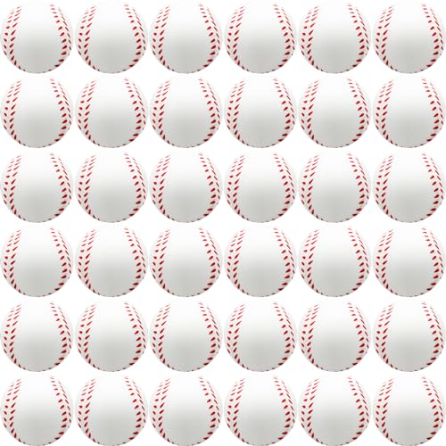 Oleitodh 60 Pcs Baseball Stress Ball 25 Inch Mini Squeeze Foam Baseball Bulk Baseballs Squishy Balls for Kids Relaxable Sports for Themed Party Favors Decoration Anxiety Relief - Image 1