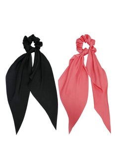 GETACOTA GETACOTA 10 Pieces Hair Scrunchies Bowknot Satin Chiffon Long Tail Elastics Ribbon Ear Bow Pattern Colors Scrunchy Scarf Scrunchie Vintage Ponytail Holder Ties Bands Accessories for Women(satin10p)  - Image 5