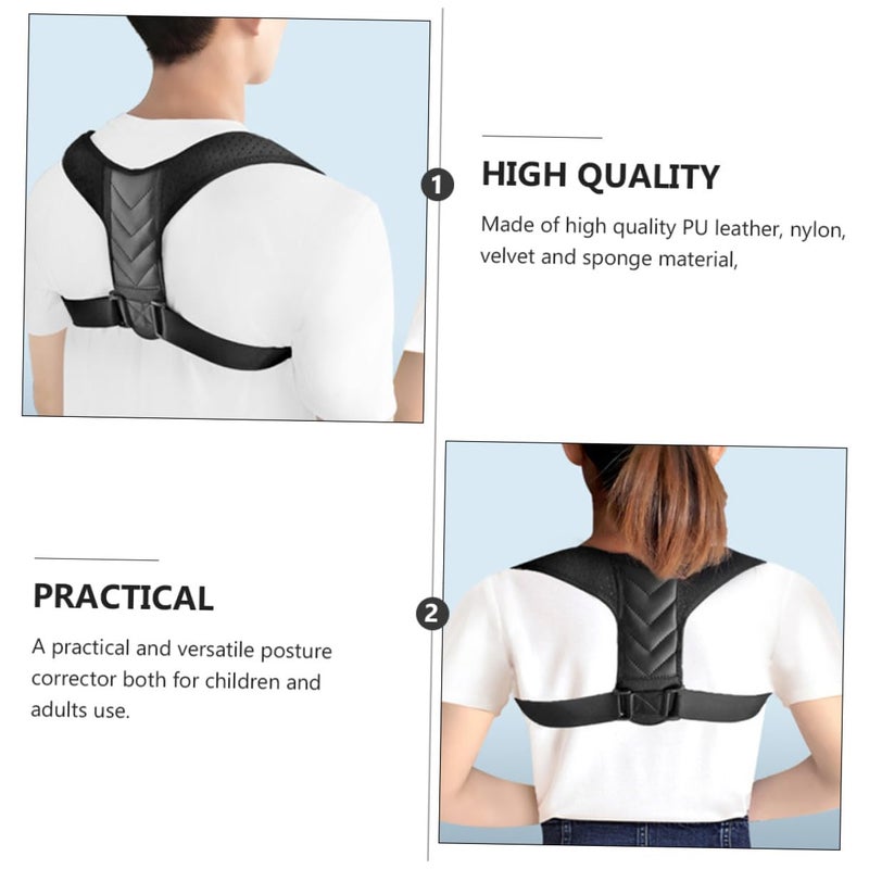 Adjustable Posture Corrector Belt For Sitting Support Back Brace Hunchback Correction Breathable Black - Image 4