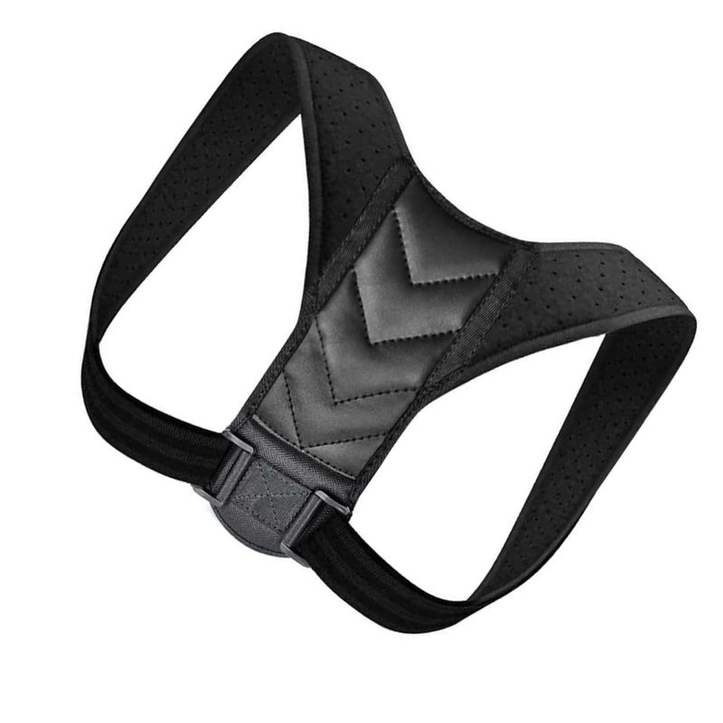 Adjustable Posture Corrector Belt For Sitting Support Back Brace Hunchback Correction Breathable Black - Image 2
