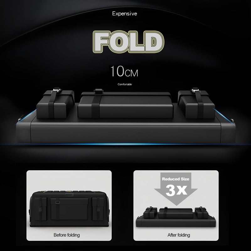 FOREENIU Car Trunk Organizer Storage Box,Container Boot Case with Foldable Cover Lid, 6 Compartments Boot Organizer with 3 Layer Protection & Non Slip Bottom for SUV Van Vehicle Camping Picnic (70L) - Image 4
