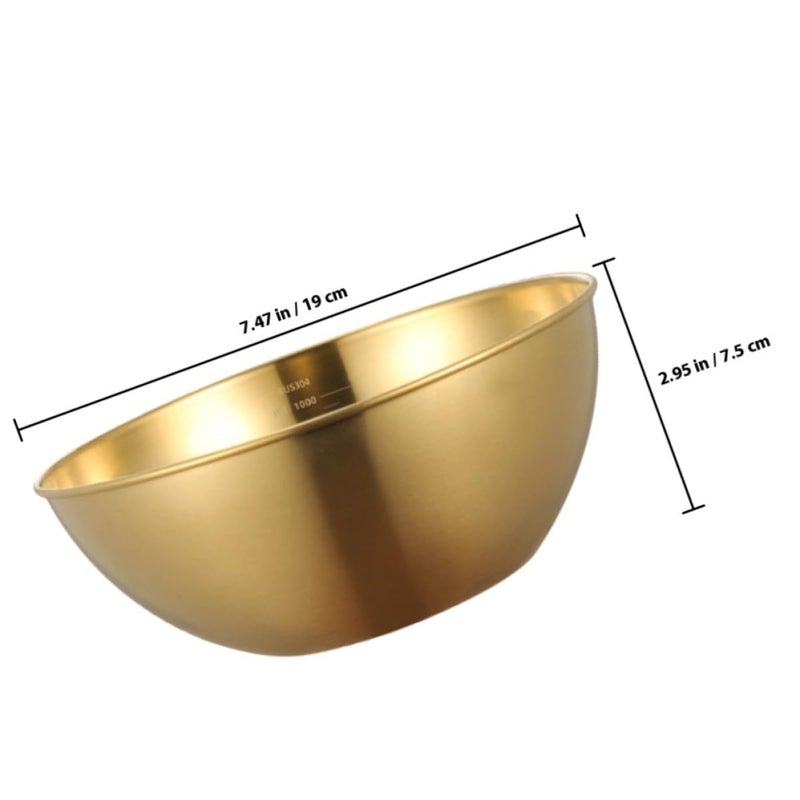 Stainless Steel Mixing Bowl 19Cm Gold Large Kitchen Vegetable Wash Basin - Image 3