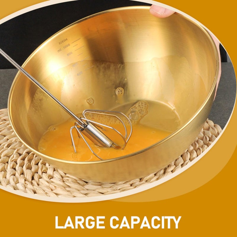 Stainless Steel Mixing Bowl 19Cm Gold Large Kitchen Vegetable Wash Basin - Image 5
