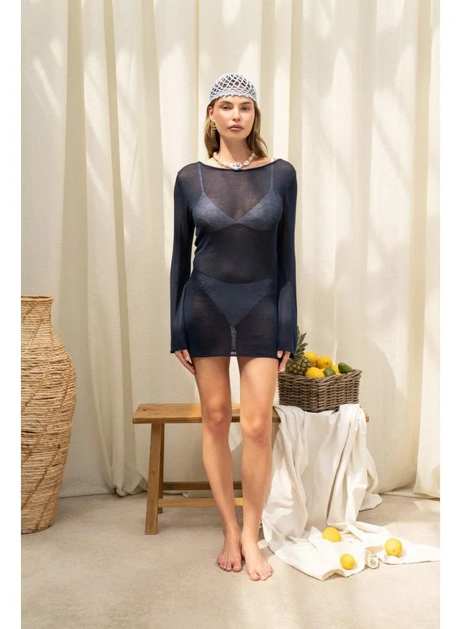 Bohemai Ostia Basic Flowing Navy Mini Dress