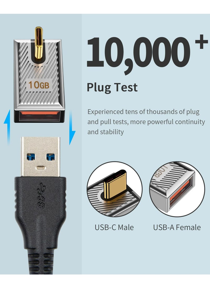 CMGTYYD 120W USB A to USB C Adapter, 90 Degree USB to USB C Adapter, Right Angle USB C 3.1 Female to USB C Male Converter OTG Fast Charging Compatible with MacBook, Tablet, Samsung Galaxy 2 Pack  - Image 4