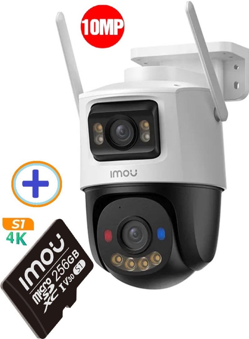 ايمو كاميرا مراقبة خارجية 3K بتقنية واي فاي مزدوجة العدسات دقة 10 ميجابكسل (عدسة ثابتة 5MP وعدسة 5MP PT)، رؤية ليلية ملونة تصل إلى 30 مترًا، اكتشاف الشخص والمركبة بتقنية الذكاء الاصطناعي، تتبع PT التلقائي، صوت ثنائي الاتجاه، صفارة إنذار مدمجة مقاومة للماء والغبار مع حماية احترافية لمواجهة أي عاصفة + بطاقة ذاكرة ميكرو SDXC فائقة السرعة بسعة 256 جيجابايت من أيمو - Image 2