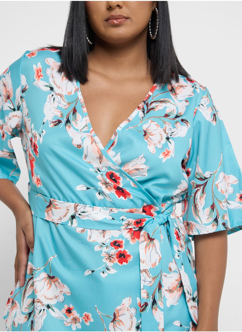 Ginger Plus Floral Wrap Top  - Image 3