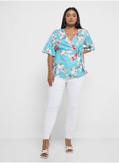 Ginger Plus Floral Wrap Top  - Image 4