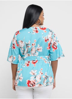 Ginger Plus Floral Wrap Top  - Image 2