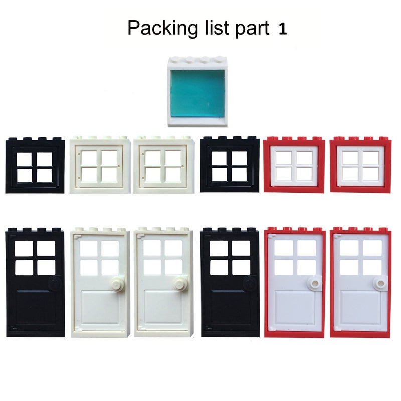 Taken All 161 Pieces Education Building Bricks Block Windows, Doors and Roof Tiles Set - Comptible Major Brands - Image 3