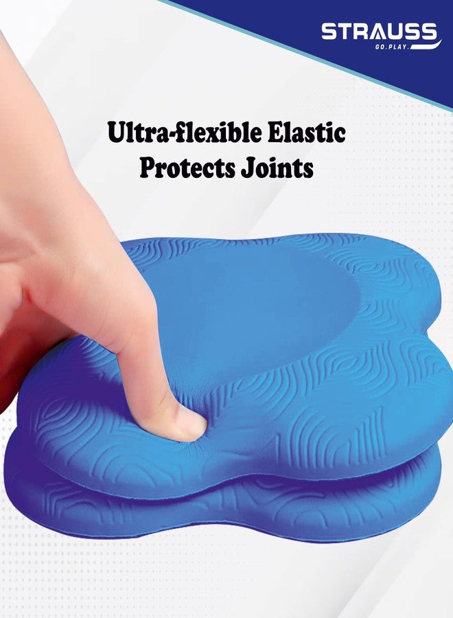 Strauss Yoga Knee & Elbow Cushion Pad | Support for Knees,Hands,Wrists,Elbows | Ideal For Planks,Push-ups,Yoga,Meditation,Pilates & Workout| Padding for Joint Protection and Stability |Set of 2,(Blue) - Image 4