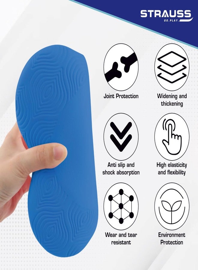 Strauss Yoga Knee & Elbow Cushion Pad | Support for Knees,Hands,Wrists,Elbows | Ideal For Planks,Push-ups,Yoga,Meditation,Pilates & Workout| Padding for Joint Protection and Stability |Set of 2,(Blue) - Image 2