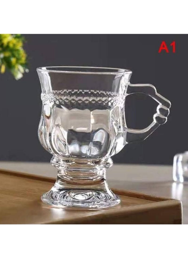 Blink Max 6-Piece Glass Mug Set for Serving Tea, Coffee, and BeveragesHigh-quality material – durable and long-lastingCalm herbal design – comfortable and elegant feel6 mugs – suitable for family - Image 4