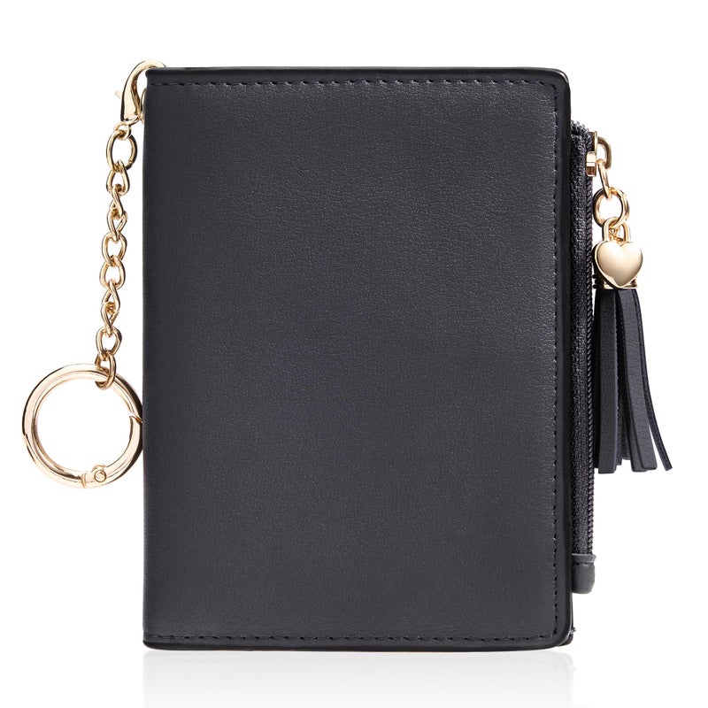 Gostwo Small Wallets for Women, Stylish Womens Wallet with ID Window, Zippered Coin Pocket and Tassel. Cute RFID Wallet for Women, ideal for Teen Girls, Commuters, and Women for Daily Use - Image 1