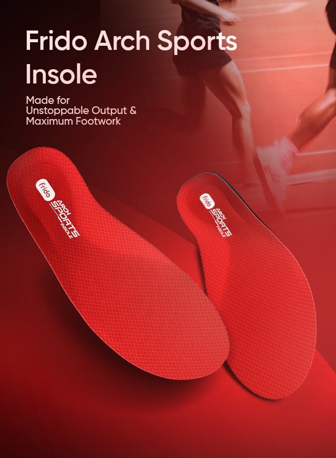 Frido Arch Sports Insole, Sports Shoe Insert, Injury Prevention, Proprietary Hi Per Foam Orthotic Inserts, Deep Heel Cup, Enhanced Stability (Pack of 1 Pair) - Image 2