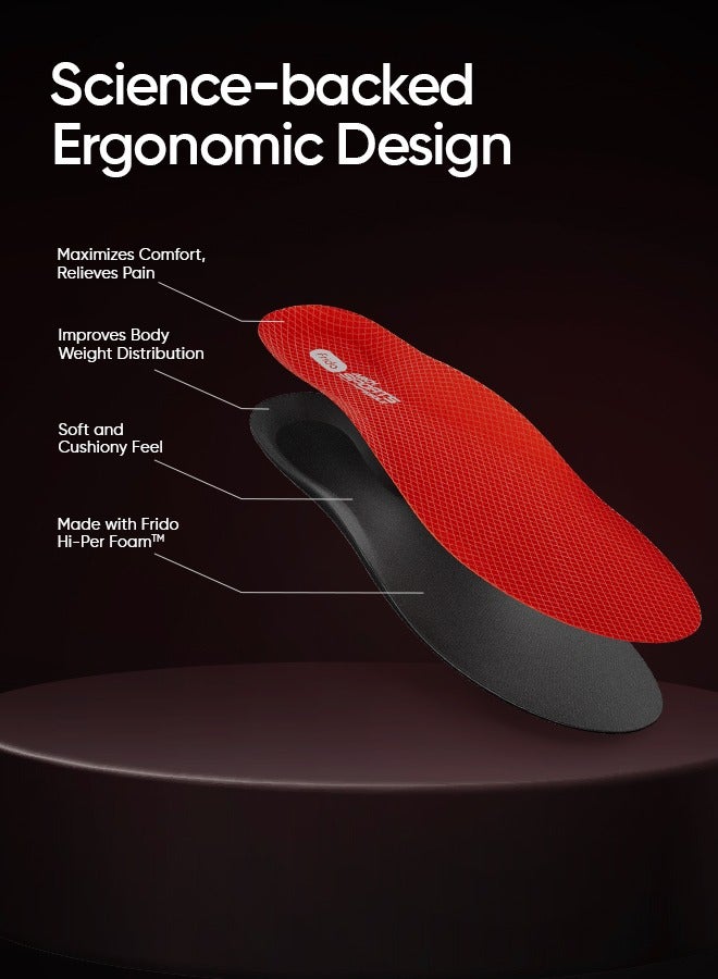 Frido Arch Sports Insole, Sports Shoe Insert, Injury Prevention, Proprietary Hi Per Foam Orthotic Inserts, Deep Heel Cup, Enhanced Stability (Pack of 1 Pair) - Image 4