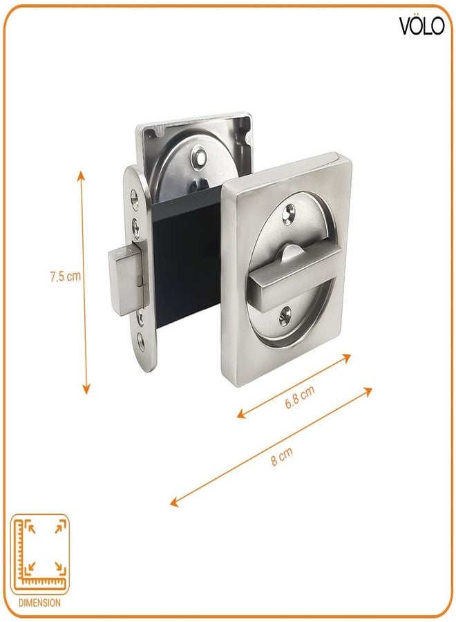 Volo Premium Square Indicator Turn Latch Bolt, Engaged and Vacant, Privacy Indicator with Screws and Brass Latch for Wash Room, Office Toilet, Trial Room, Hotel Bed Room Door (Sq- Satin) - Image 2