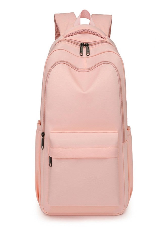 Lamprod Cute Aesthetic Backpack for School Supplies College Backpack for Teen Girls Students Laptop Bag Large Capacity Bookbags, Pink, Fashion Backpack - Image 1