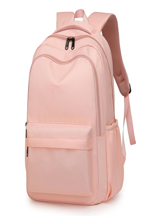 Lamprod Cute Aesthetic Backpack for School Supplies College Backpack for Teen Girls Students Laptop Bag Large Capacity Bookbags, Pink, Fashion Backpack - Image 2