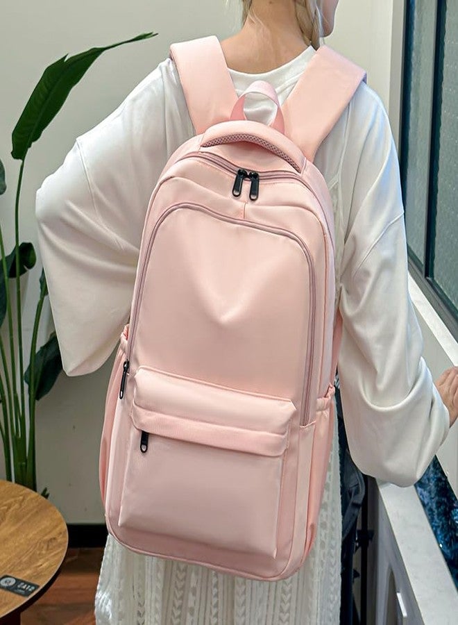 Lamprod Cute Aesthetic Backpack for School Supplies College Backpack for Teen Girls Students Laptop Bag Large Capacity Bookbags, Pink, Fashion Backpack - Image 3