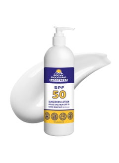 Rocky Mountain Sunscreen SPF 50 16 oz  Broad Spectrum UVAUVB Protection  Hawaii 104 Reef Act Compliant Oxybenzone  Octinoxate Free  Water Resistant 80 Min  Fragrance Free With Pump 16 Fl Oz