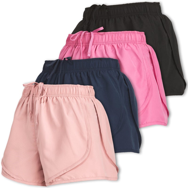 Ultra Performance Women's Running Shorts 4-Pack Athletic Workout Gym Shorts for Women, with Brief Liner - Image 1