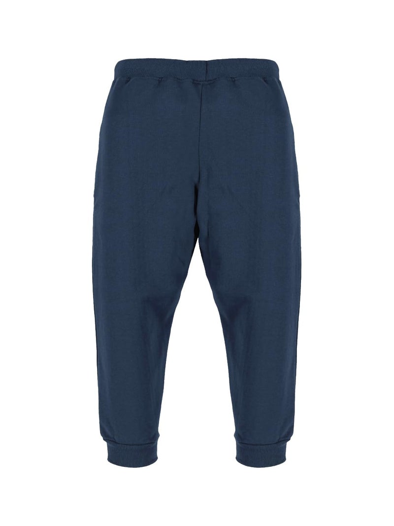 KiddoPanti Boys Solid Fleece Track Pants | Cotton Poly Fleece Fabric | Ankle Length Bottom Rib | 2 Front Patch Pocket | Elastic Waist & Drawcord | Jogger Track Pants for Boys, Navy Blue - 8-10Y - Image 3