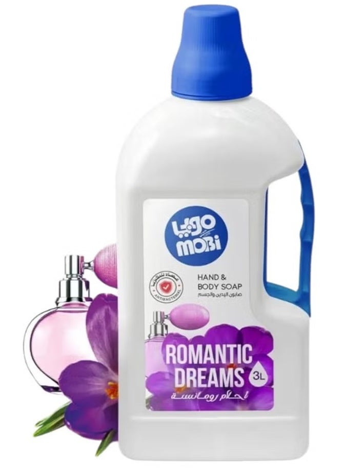 Lugo Mozi Hand & Body Liquid Soap, Romantic Dreams Scent, 3 Liters