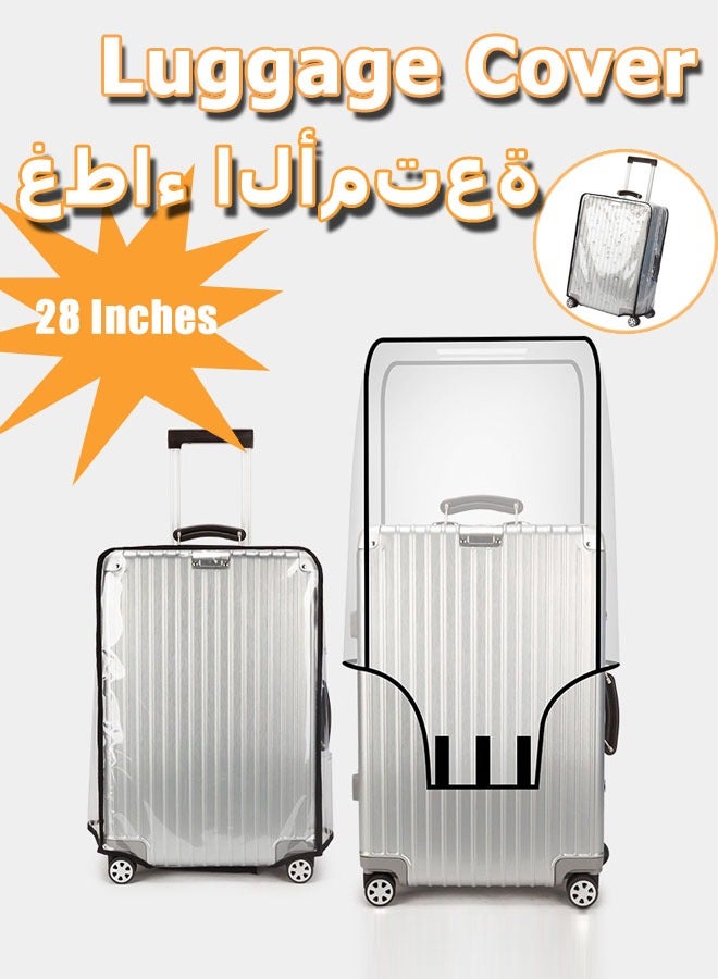 Luggage Cover Protector PVC Clear  Plastic Suitcase Cover, Waterproof Dustproof Cover Protectors for Wheeled Suitcases Travel Luggage （28 Inch） - Image 1