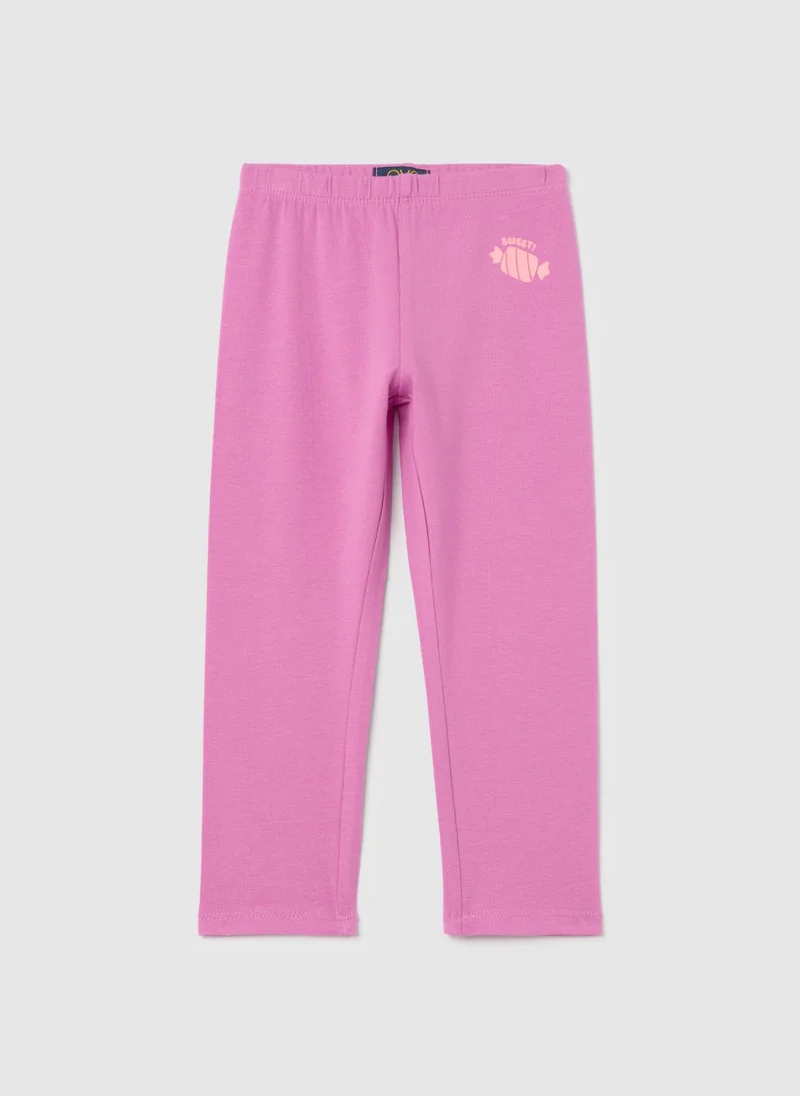 او في اس Three-Quarter Leggings In Stretch Cotton