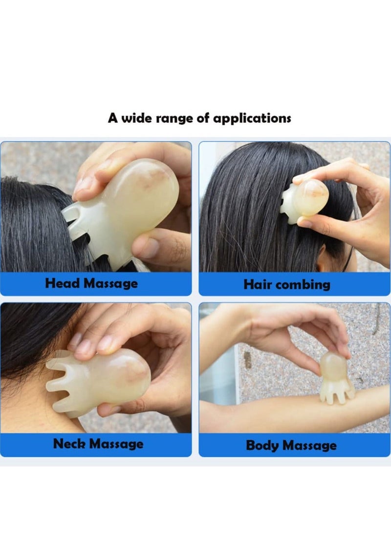 Y&D Round Massage Comb, Octopus Scalp Massager, Protable Hand Held SPA Head Gua Sha Facial Tools for Body Relaxing, Hair Growth, Unique Points 2PCS - Image 5